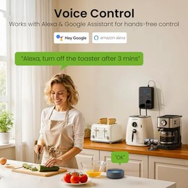 GHome - Extensor de Enchufe Inteligente, Cargador de Pared USB con 3 Tomas Inteligentes Individuales y 3 Puertos USB Inteligentes, Funciona con Alexa Google Home, Extensor de Enchufe Protector de