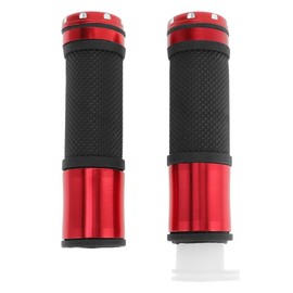 X AUTOHAUX 7/8" 22mm 15/16" 24mm Motorcycle Hand Grips Cover Kit Non Slip Aluminum Alloy Rubber Handlebar Grips for Motorcycle Scooter Bicycle ATV Red 1 Set