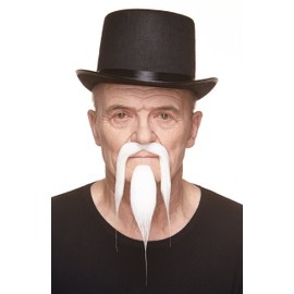 Shaolin white beard and moustache