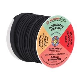 Mandala Crafts Double Fold Bias Tape for Sewing - 60 Yds 12 Assorted Colors Bias Tape Double Fold 1/4 Inch Hem Quilt Binding Multicolor Seam Binding Tape - Fabric Piping Bias Binding Tape