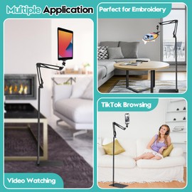 Embroidery Floor Stand, Hand Embroidery Stand, Lap Cross Stitch Stand, Suitable for Embroidery Hoops, Embroidery Hoop Stand, Cross Stitch Stand, Embroidery Stand for Cross Stitch Supplies（Black）
