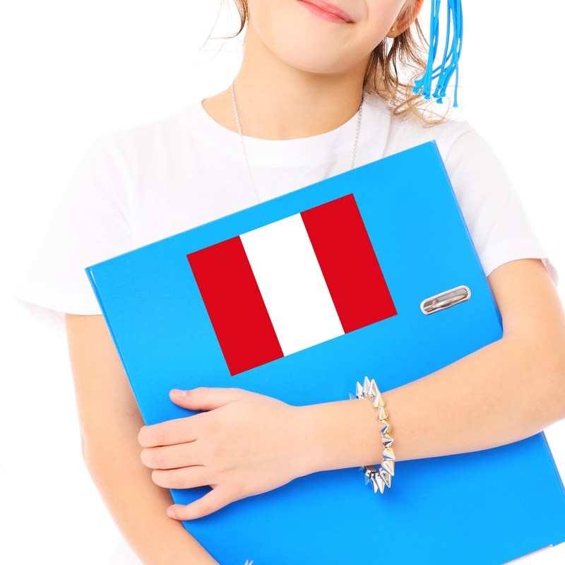 Flag of Peru Sticker Decal Notebook Car Laptop 5.5"x4" (Color)