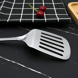 Stainless Steel Spatula, 35cm Stainless Steel Fish Slice Spatula Turner Length for Frying Steak Fish Eggs Pie Kitchen Utensil