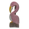 Hand Carved Flamingo Bird Paper Towel Holder Wood Carving Nautical