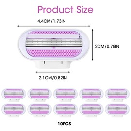 Replacement Blades Women's Razor Venus, Pack of 10, Razor Blades with 3 Protective Cushions, Long-Lasting Sharp, Compatible with Venus Razors, Replacement Blades for Smooth & Comfortable Shave (Pink)