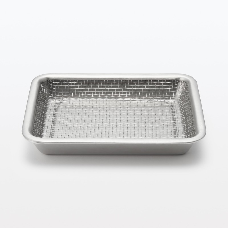 Muji 12829027 Stainless Steel Mesh Tray, Small, Approx. Width 8.3