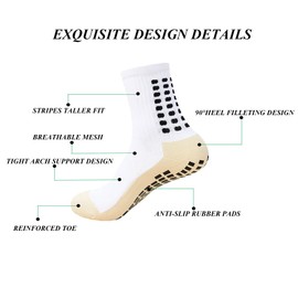 MIHAIR Men's Grip Soccer Socks Anti Slip Athletic Socks Non Slip Football Basketball Socks with Grip Pads