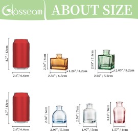 Glasseam Mini Bud Vases for Centerpieces: Colored Small Flower Vase Set of 20 Cute Tiny Glass Vases for Flowers Modern Decorative Wedding Table Centerpiece for Dining Room Decoration