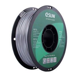 eSUN 3D 1.75mm Solid Silver PETG 3D Printer Filament 1KG Spool (2.2lbs), Dimensional Accuracy +/- 0.03 mm, 1.75mm Solid Opaque Silver