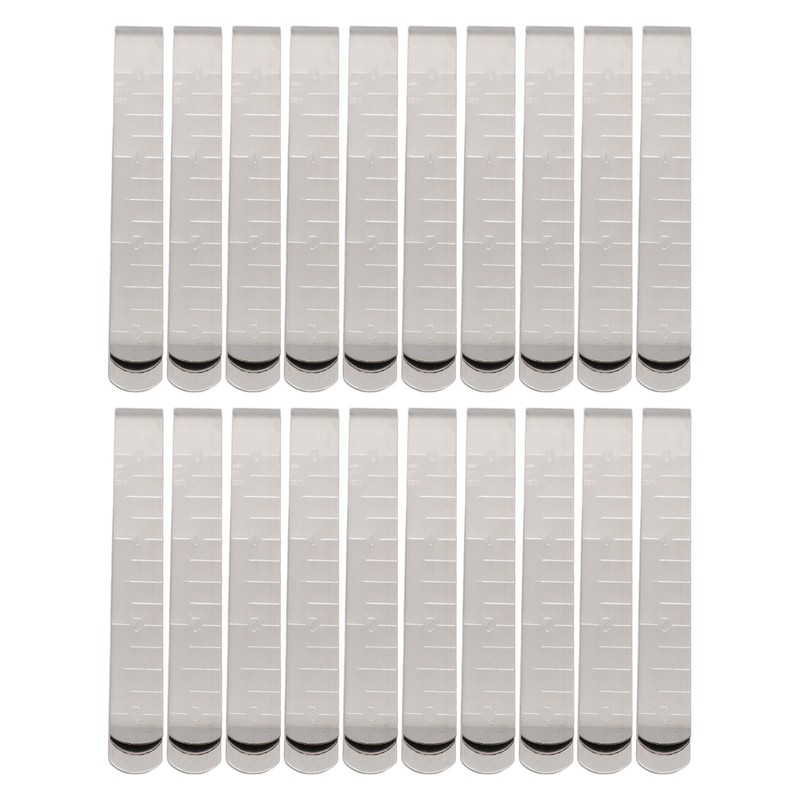 20pcs Stainless Steel Hemming Clips 3 Inch Measurement Ruler Quilting