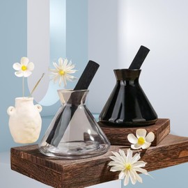 200ml Clear Glass Reed Diffuser Bottles,Empty Refillable Diffuser Bottle for Essential Oils,Aromatherapy Container for DIY Replacement Diffuser,Reed Sticks,Crafts Decor