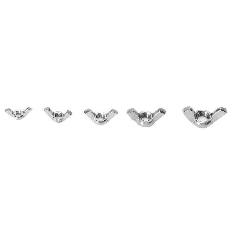 50pcs M3-M8 Stainless Steel Wing Nut Butterfly Nuts Kits for