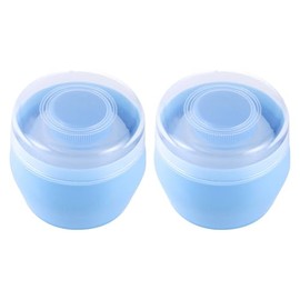 ifundom 2 Borlas de Talco para Bebés con Estuche de Almacenamiento Azul, Material Pp, Aplicación Uniforme y Conveniente para Uso Diario               
