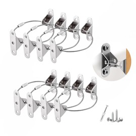 "Protect your furniture from falls and earthquake! Set of 8 link stoppers and earthquake-proofing brackets.Strong type perfect for furniture and shelves,200kg max load-bearing capacity.Adjustable