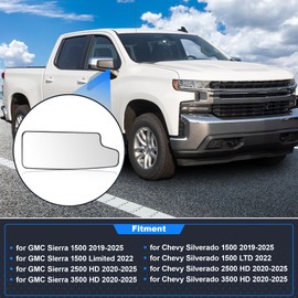 MIRROVIA Right Side Lower Mirror Glass for Chevy Silverado & for GMC Sierra 1500 2500 HD 3500 HD 2019-2025, Pickup Rearview Wing Mirror Glass No.84468913/GM1325215, Convex with Back Plate
