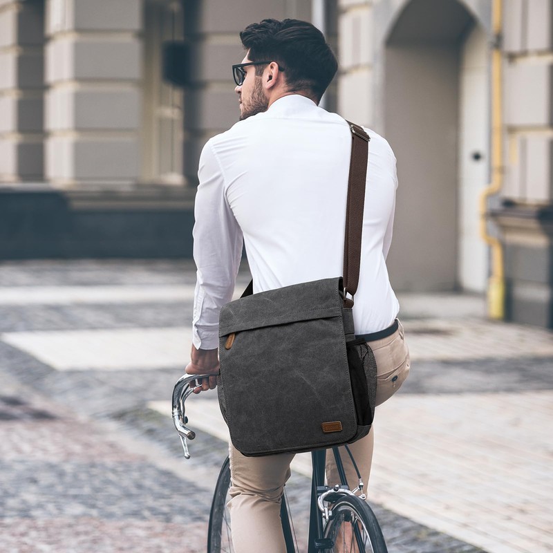 S-ZONE Medium Messenger Bag with 12.9 Inch Tablet Compartment Men