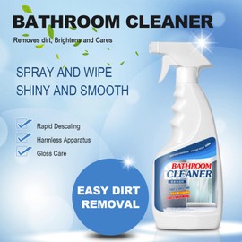 Stubborn Stains Cleaner,17.6Fl.oz Bathroom Descaler Stubborn Stains Cleaner,Bathroom Descaler Cleaner for Bathroom Tiles,Floors,Bathroom Glass Door,Ceramic Sinks,Bathrubs,Stainless Steel Taps,Tolilet