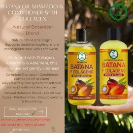 HIGH SUPREME Store Batana Oil Shampoo with Collagen, Rosemary & Aloe Vera & Conditioner Combo – 16.
