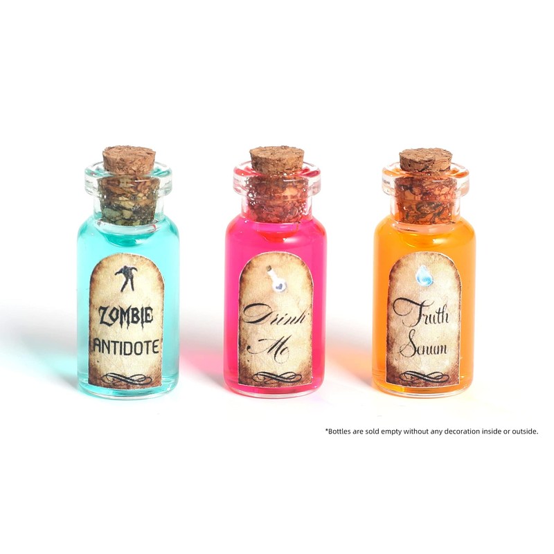 Magic Season Tiny Decorative Glass Bottles (24 Pcs / 0.6x1.5