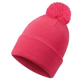 Simy Knits Womens Cozy Acrylic Knit Beanie Hat with Stylish Pom-Pom Accent, Superior Winter Warmth, Comfort, and Versatile Fashion, Pink, 5 1/4-5 3/4