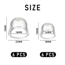 KVBUCC 12 PCS 19mm and 22mm Carburetor Cups, Fuel Primer Bulb Pump, Petrol Fuel Injector for Chain Saw, Blower, Lawn Mower (Clear)