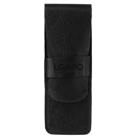 LONDO Genuine Leather Pen and Pencil Case with Tuck in Flap, Stationery Bag