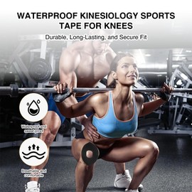 XdealCozyxc 10 Pcs Kinesiology Tape Knee, Pre-Cut Breathable & Flexible Knee Tapes for Knee Pain, Muscle Support and Stability