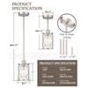 Osimir Brushed Nickel Pendant Lights Kitchen Island 3 Pack, Glass