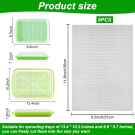 HFYZZ Seed Sprouting Tray Mesh Mat, 8.3 X 11.8 Inches Stainless Steel Grow Mats 8 Pcs