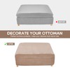NeColorLife Ottoman Cover Square Velvet Ottoman Slipcover Thick Stretchable Footrest