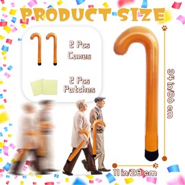 2 Pcs Large Inflatable Toy Canes,Funny Old Age Costume Props,Inflatable Cane Props for Kids 100 Days of School,Senior Retirement Old Age Costume Props