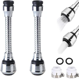 Tap Extension Aerator, Pack of 2 360 Degree Rotating Swivel Head Tap Aerator Water Saving Strainer for Bathroom Kitchen Tap Nozzle Filter Adapter