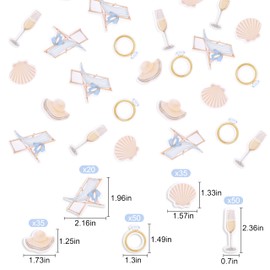 190PCS Last Toast on the Coast Bachelorette Confetti - Coastal Bachelorette Decor, Beach Wedding Decor, Coastal Miss to Mrs Party Decorations, Coastal Wedding Confetti