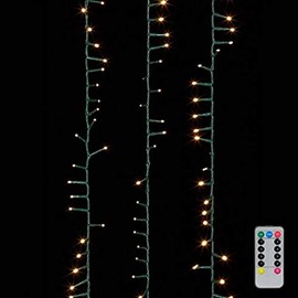73.8 LED Snake Lights 73.8 Foot Garland with 1000 Warm White Lights ON Green Wire with Remote Control - RAZ Exclusive Twinkle Function