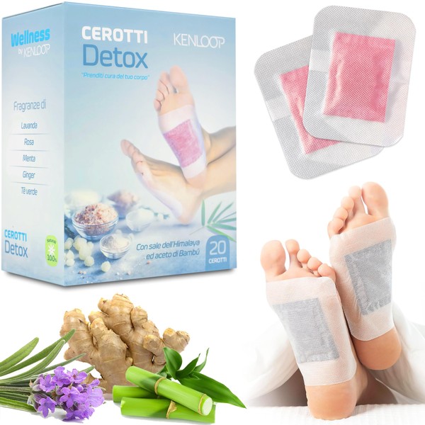 KENLOOP® Detox Foot Patches - New: The Only with Himalayan Pink Salt, Detoxifying with 100% Natural Ingredients, Eliminates Toxins, Relaxing for Better Sleep