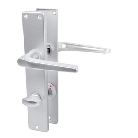 Door Handle Latch Set Door Handles Made of Aluminum in Silver Anodized - WC-Set