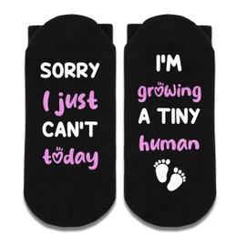 Growing A Tiny Human Socks, Pregnancy Gifts, New Mom Gifts For Women, Mom To Be, Pregnant Mom Gifts. (Growing A Tiny Human (129), Cotton)