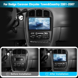 2GB+64GB Car Radio Stereo for Dodge Caravan Chrysler Town&Country 2001-2007 Android 13 CarPlay Android Auto Bluetooth DSP with GPS Navigation