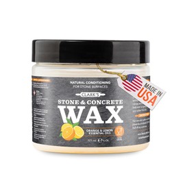 CLARK’S Stone and Concrete Wax - Soapstone Wax with Orange and Lemon Extracts - Helps Preserve and Protect Against Liquids - Revitalizes Stone Surfaces - Made with Carnauba and Beeswax