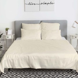 The Bishop Cotton King Sheet Set, 100% Egyptian Cotton King Size Sheets Set 1000 Thread Count, Extra Soft 4 Piece Set 16 Inch Deep Pocket Sheet and Pillowcase Set for Home, Bedroom & Hotel - Beige