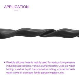 DMiotech Silicone Tubing Black Plastic Tube, 4mm ID x 6.4mm(1/4") OD 3ft(1m) Silicone Tube Flexible Hose