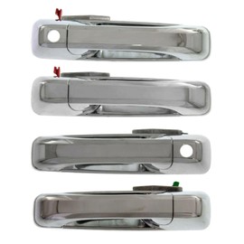 Lilfyxhj Car Door Handle Exterior Front Rear Left Right 4pcs Chrome with Key Hole for Dodge for Ram 1500 2009-2010 for Ram 2500/3500 2010, for Ram 1500/2500/3500 2011-2017