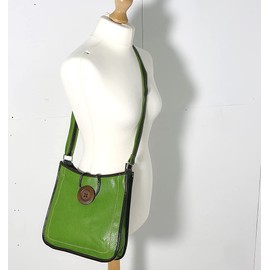 LeahWard Women's Faux Leather Button Cross Body Messenger Bag Vintage Holiday Shoulder Handbags (Green)