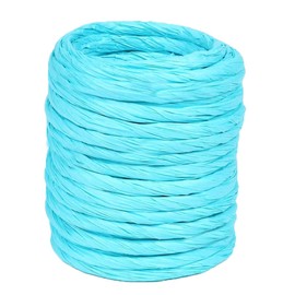 15Yard Raffia Paper Ribbon, 4mm Paper String Colorful Twisted Craft Rope Wrapping Ribbon for DIY Making Flower Basket, Present Wrapping,Party Decor… (Lake Blue)