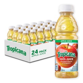 Tropicana 100% Apple Juice, No Added Sugars, Vitamin C, 10 Oz (Pack of 24)