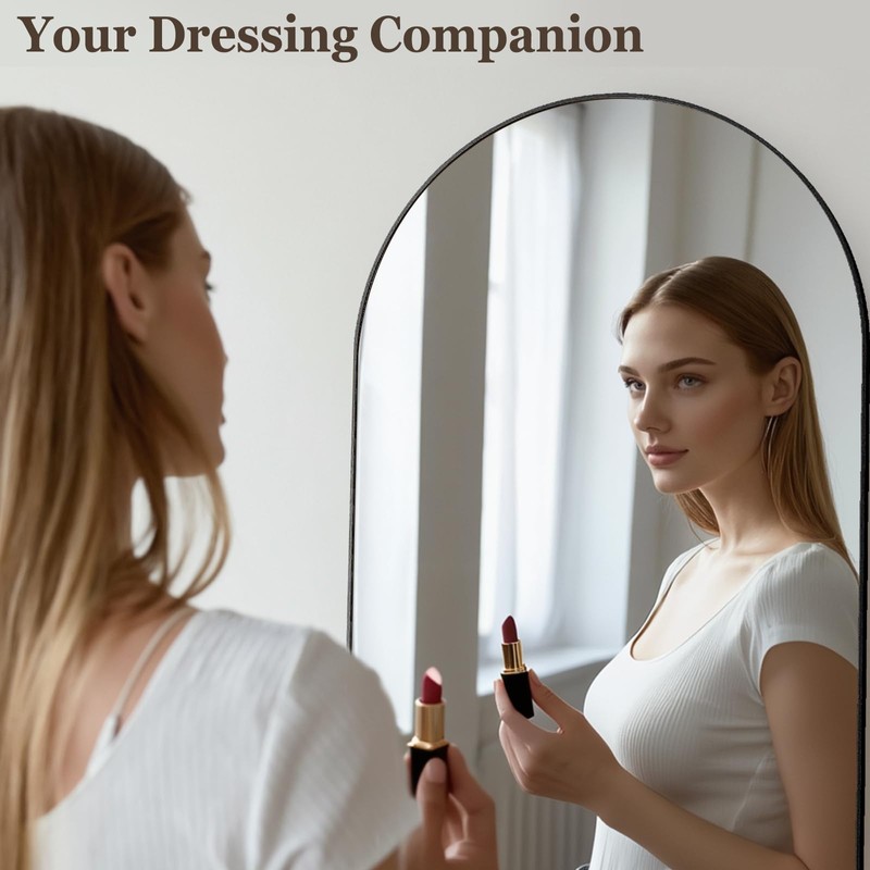 HARRITPURE 64"x21" Arched Full Length Mirror Free Standing Leaning Wall-Mounted