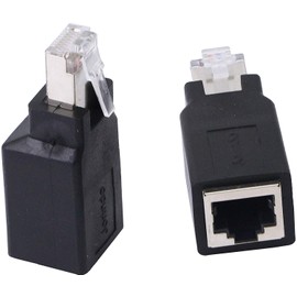 SinLoon RJ45 Crossover Cable RJ45 Crossover Adapter RJ45 8P8C Male to Female Cat6 / Cat5e / Cat5 Gold Plated Connectors [Set of 2]