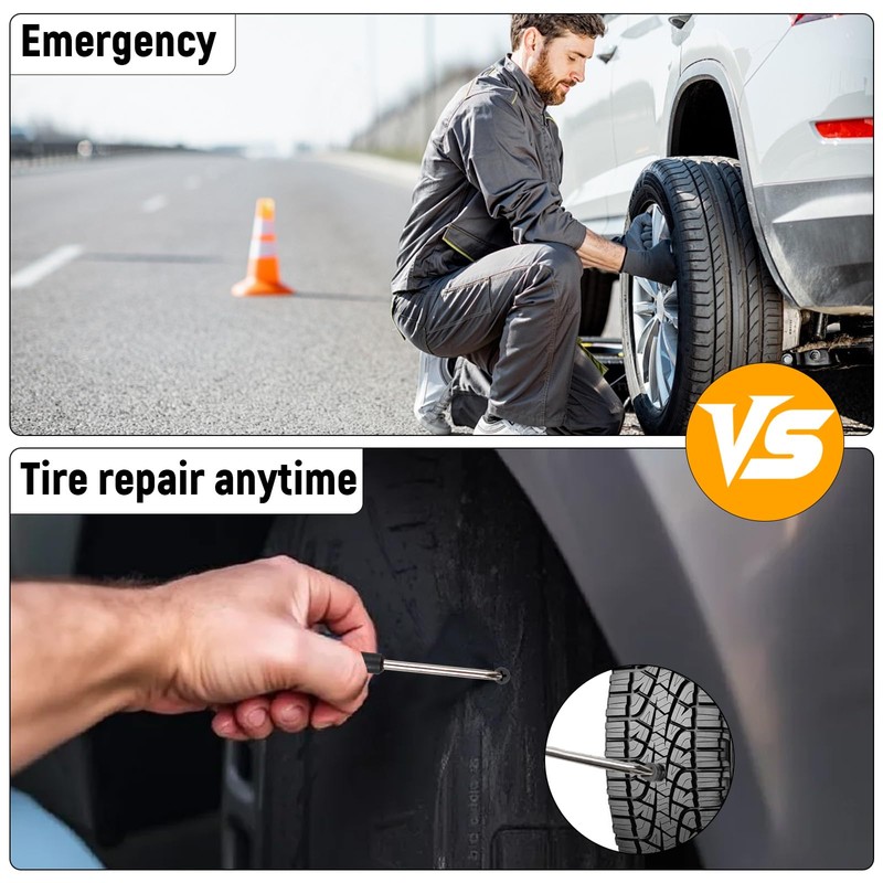70Pcs Tyre Repair Kit Rubber Nails, Tire Repair Screws with