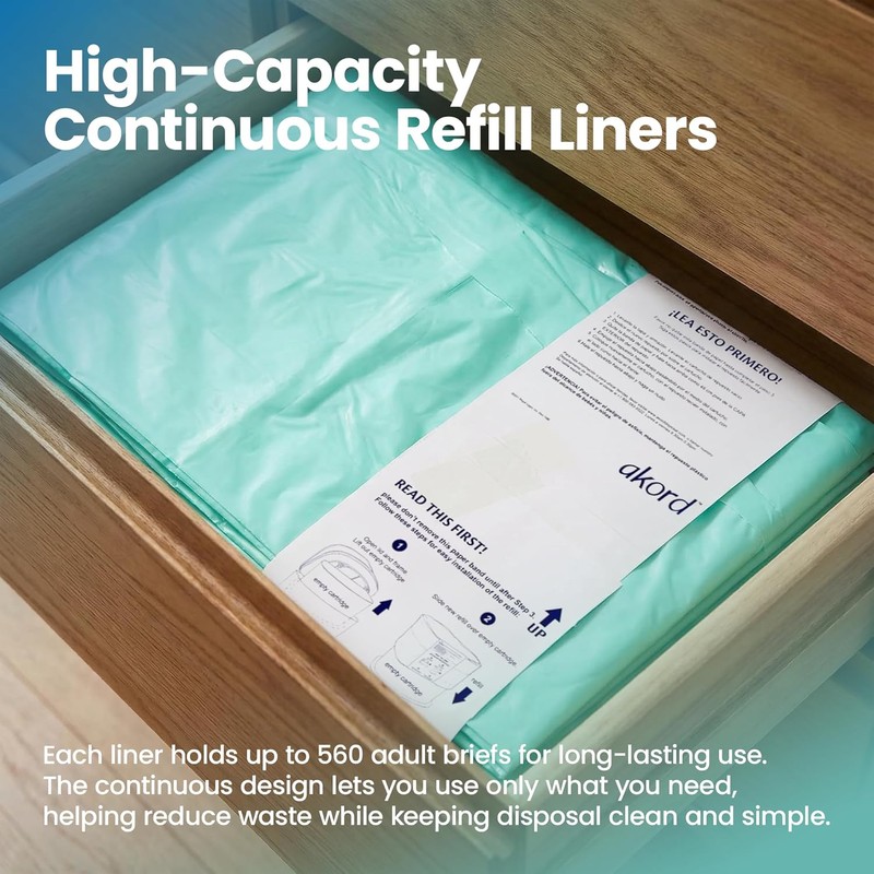 Janibell Akord 330 Adult Diaper Pail Refill Liners, 2 Count