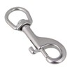 BQLZR 90mm Silver Keychain Strap 304 Stainless Steel Round Swivel